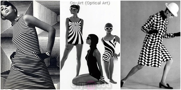 1960larda op-art modası ve op-art desenli kıyafetler