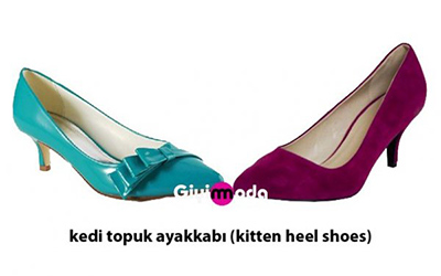 Kedi topuk ayakkabı (kitten heel shoes)