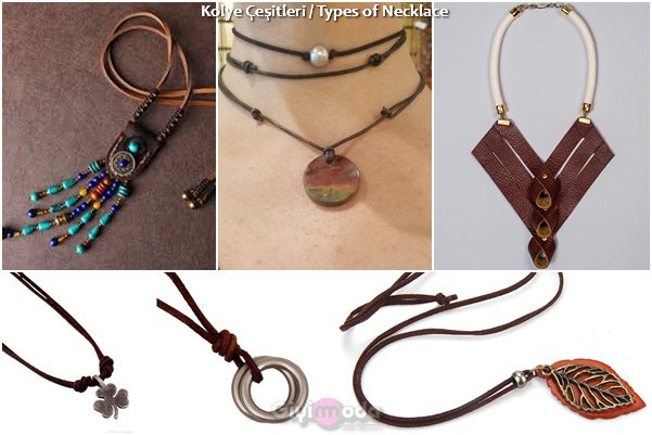 Deri kolyeler - Leather necklaces
