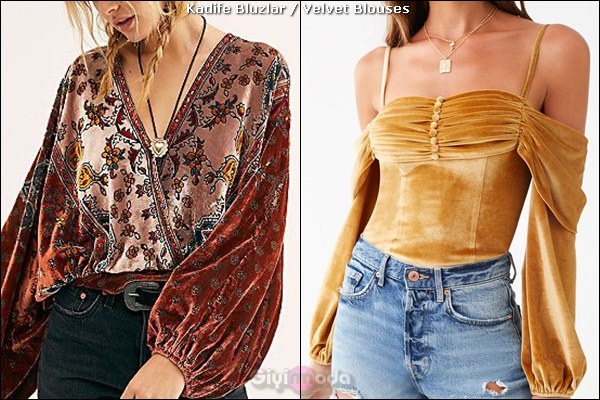 Kadife bluzlar - Velvet blouses