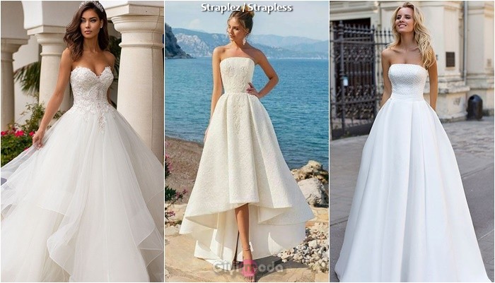 Straplez gelinlik modelleri / Strapless wedding dresses