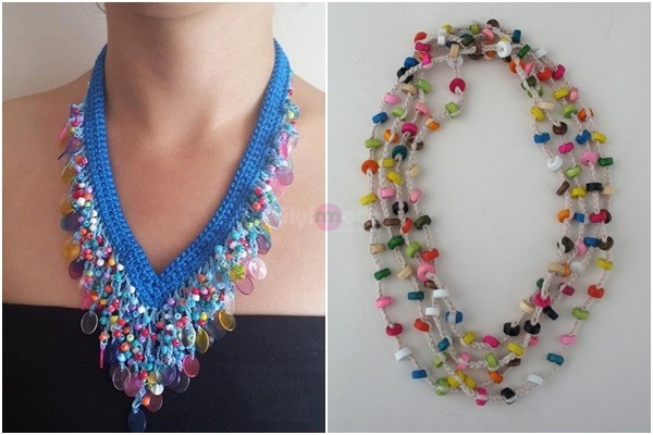 Tığ işi kolyeler / Crochet necklaces 