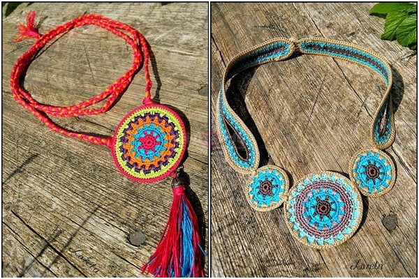 Tığ işi kolyeler / Crochet necklaces 