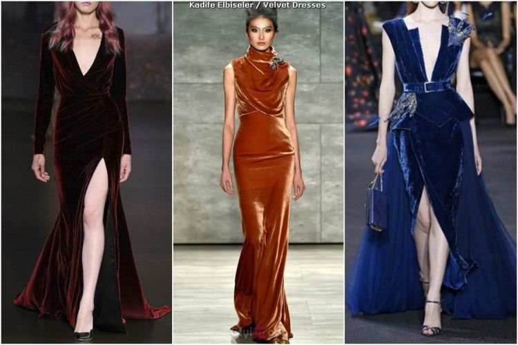 uzun kadife elbiseler - long velvet dresses