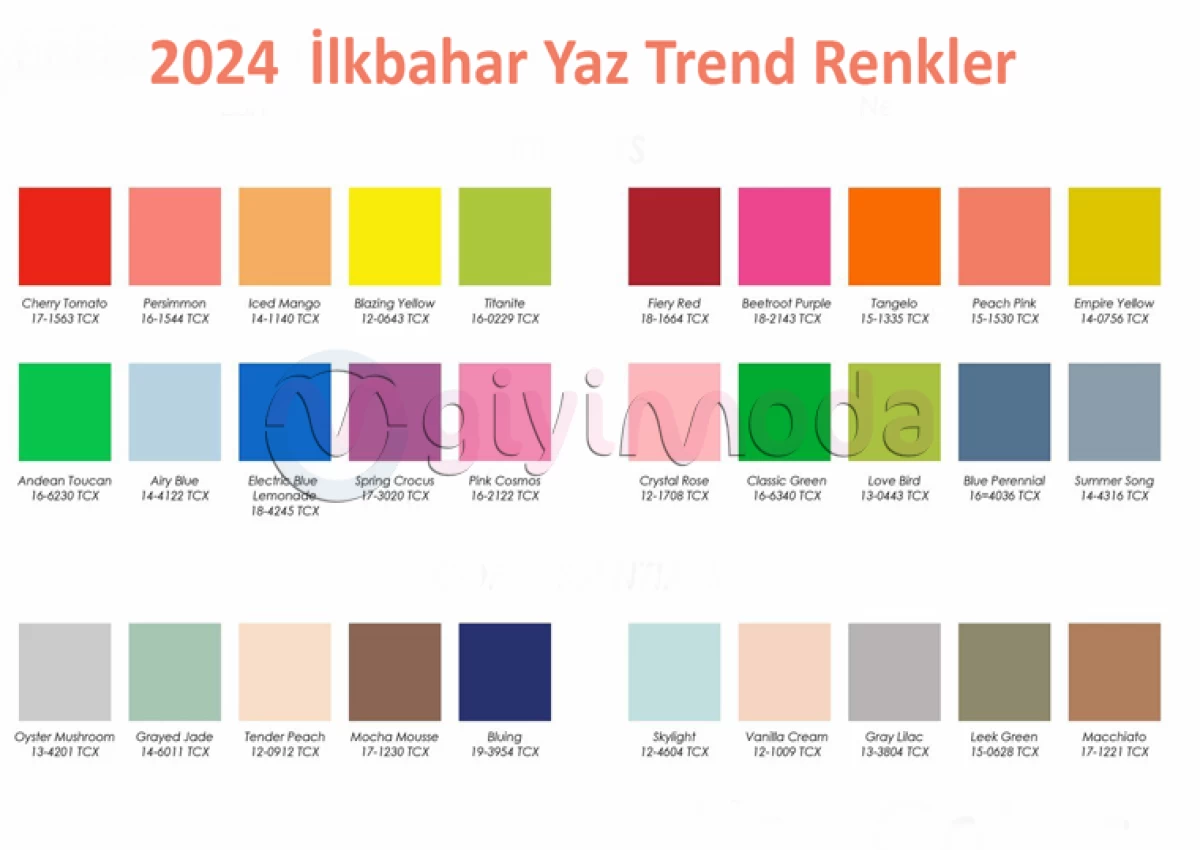 2024 İlkbahar Yaz Trend Renkler