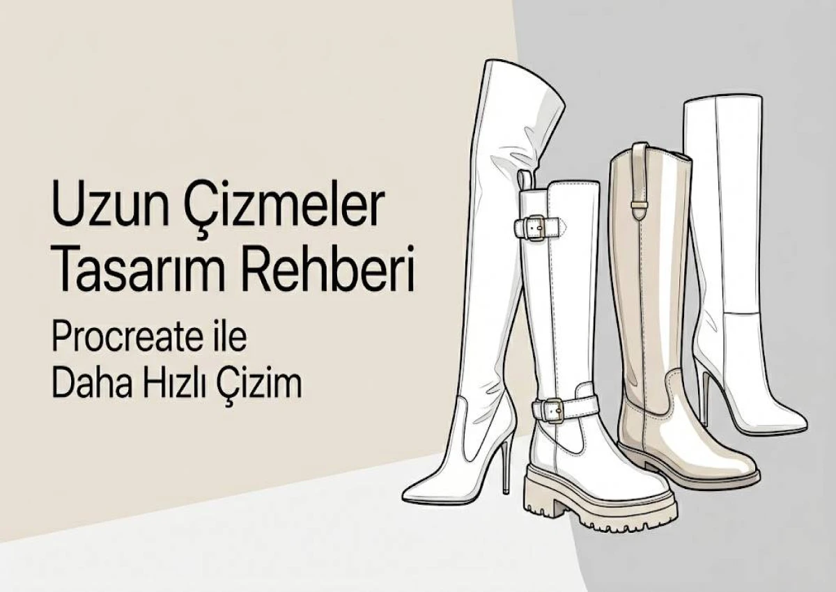 Moda Tasarımda Ayakkabı Çizimini Hızlandıran Araç: Long Boots Procreate Stamps