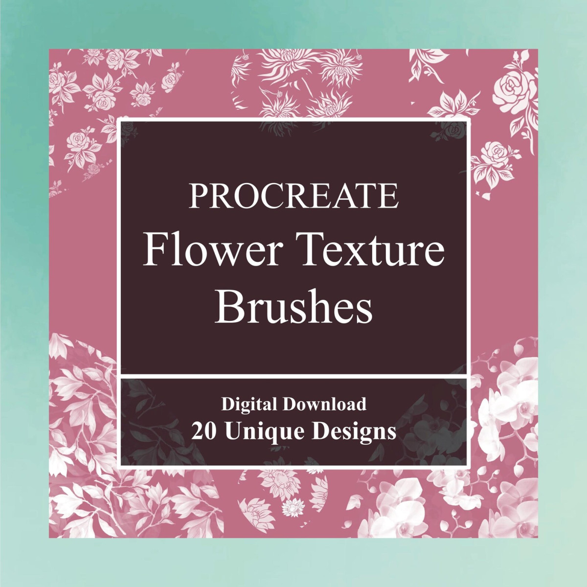 Procreate Flower Texture Brushes: 20 Floral Seamless Patterns (Digital Download)